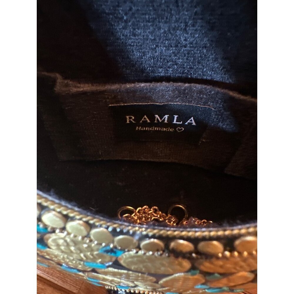 Handmade Ramla Clutch Bag With Beaded Mosaic Design - Picture 3 of 6